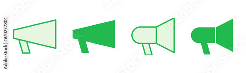 Megaphone icon set. Loudspeaker icon vector.