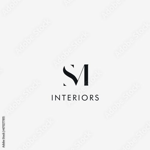 SM letter interiors logo design. photo