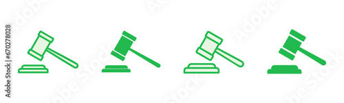 Gavel icon set. judge gavel icon vector. law icon vector. auction hammer