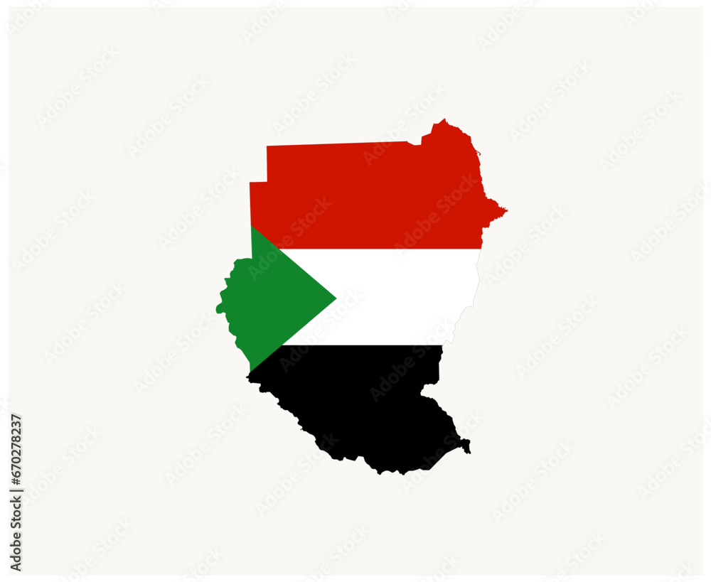 Obraz premium Sudan Flag Map Symbol Emblem Africa country Icon Vector Illustration Abstract Design Element