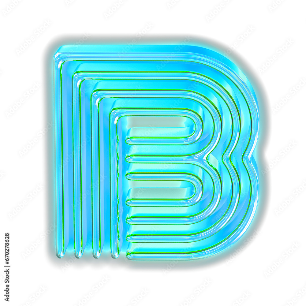 Turquoise luminous symbol. letter b Turquoise luminous symbol. letter b