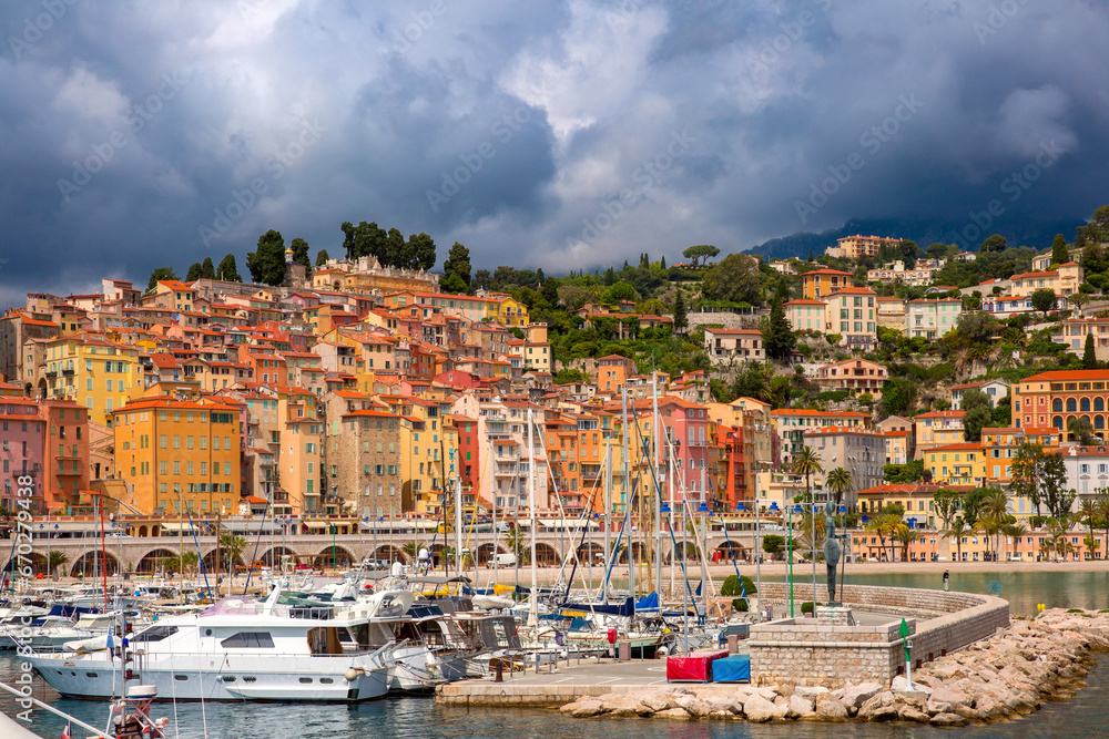 The port and the old part of town, French Riviera, France