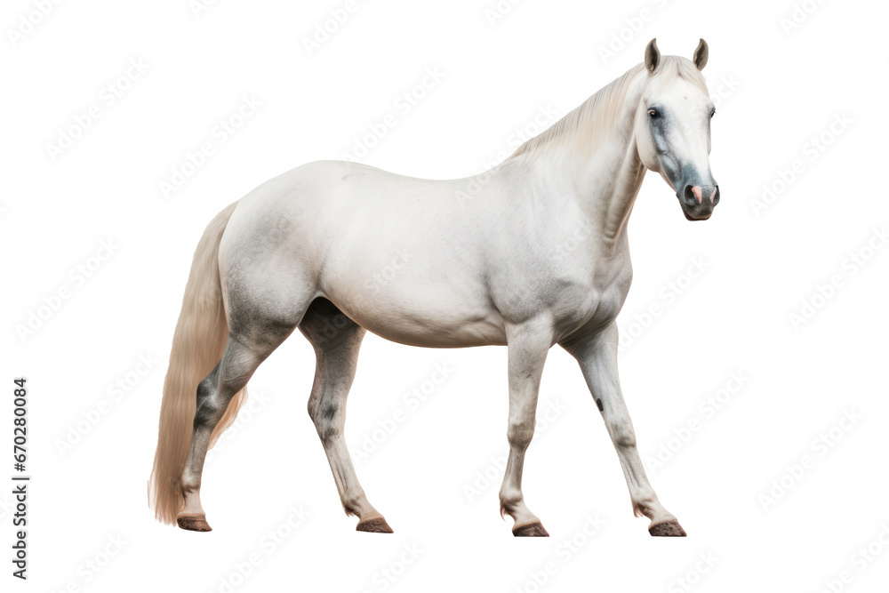 A mare with a sleek, muscular build, image that looks painted. generative ai