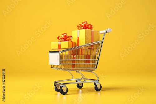 shopping cart with gifts