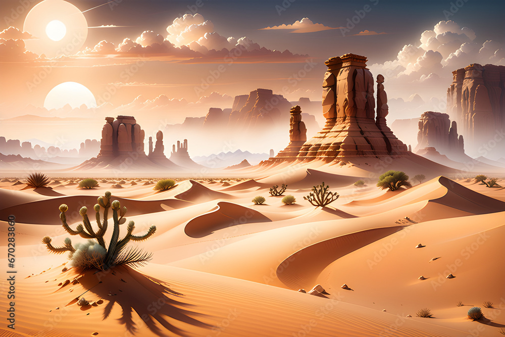 a picture of a desert landscape. Generative AI