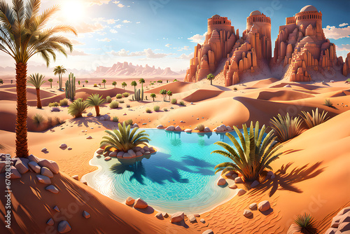 a picture of a desert landscape. Generative AI