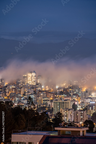 Night View Of Quito, Ecuador.