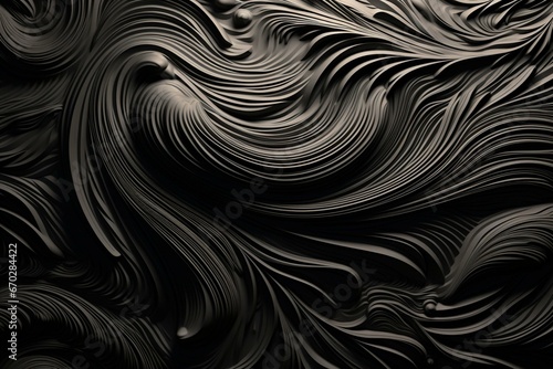 Dynamic black design with mesmerizing patterns. Versatile for various purposes. Generative AI
