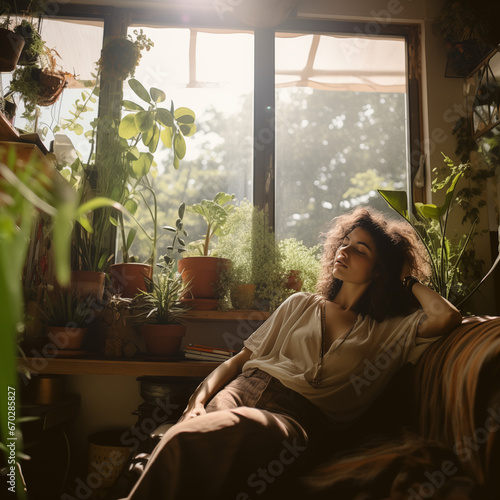 woman in her winter garden