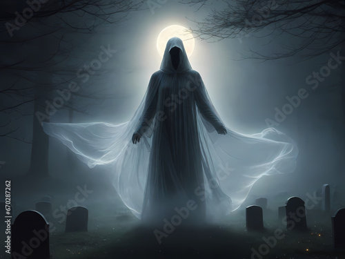 person in the graveyard