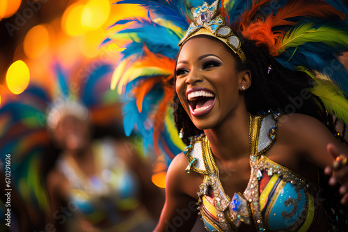 Capturing the Essence of Rio's Night: The Vibrant Rhythm and Passion of Samba Dancers in Spectacular Carnival Celebrations