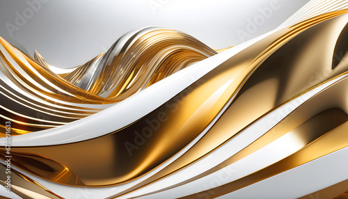 abstract background with waves of white gold color in high resolution, design for print,