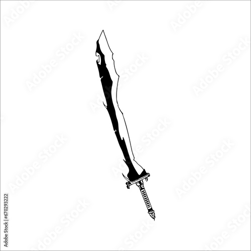 big dull sword vector illustration