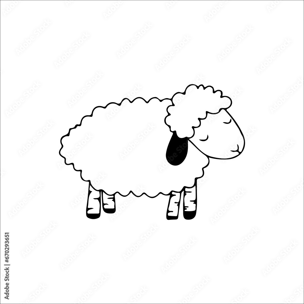 vector illustration of sleeping sheep vector illustration of sleeping sheep