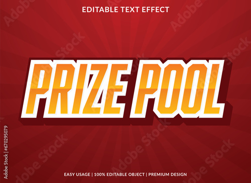 prize pool editable text effect template use for business brand and logo
