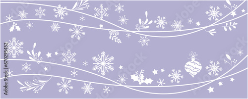 Winter decorative background. Snow and snowflakes decoration winter holiday illustration. Winter pattern. Vector illustration.