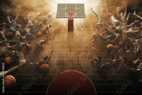 Tournament Basketball athletic background big board bracket charity college court dance final floor floorboard 4 free high hoop key madness march marking outline paint pattern point pointer photo