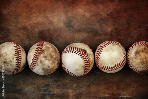 center Focus Background Baseball Vintage Old abstract aged american ancient antique ball brown collection fashioned leather lot many nostalgia past repeat retro rustic sepia sport sporty texture tex photo