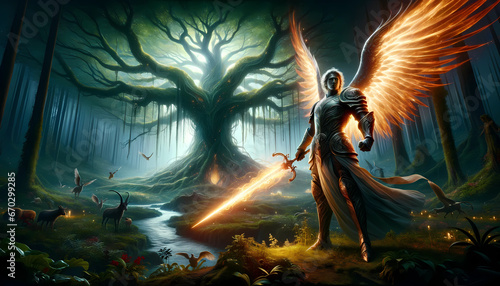 Mighty Cherubim guarding the tree of life. 