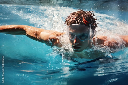 pool crawl front swimming man young action active activity adult athlete blue breathe bright build caucasian closeup competition detail exercise fast fit fitness forward freestyle front