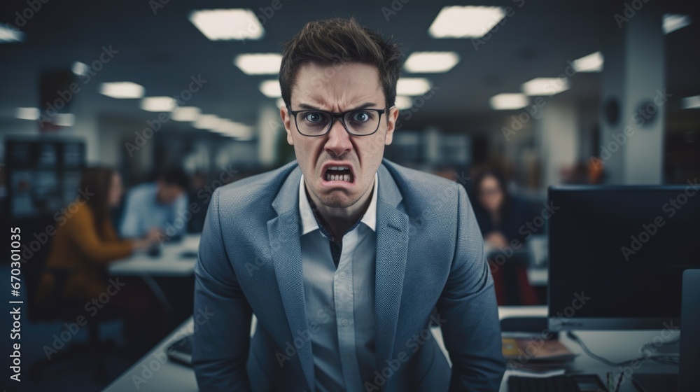 person expressing annoyance in an office generative ai person expressing annoyance in an office generative ai