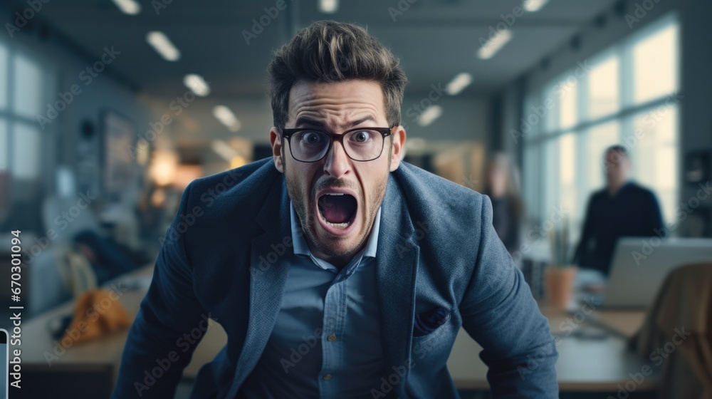 person expressing annoyance in an office generative ai person expressing annoyance in an office generative ai