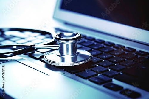 processed cross keyboard laptop stethoscope admittance business care chart clinic closeup computer datum database doctor document documentation forensic health hospital ill disease photo