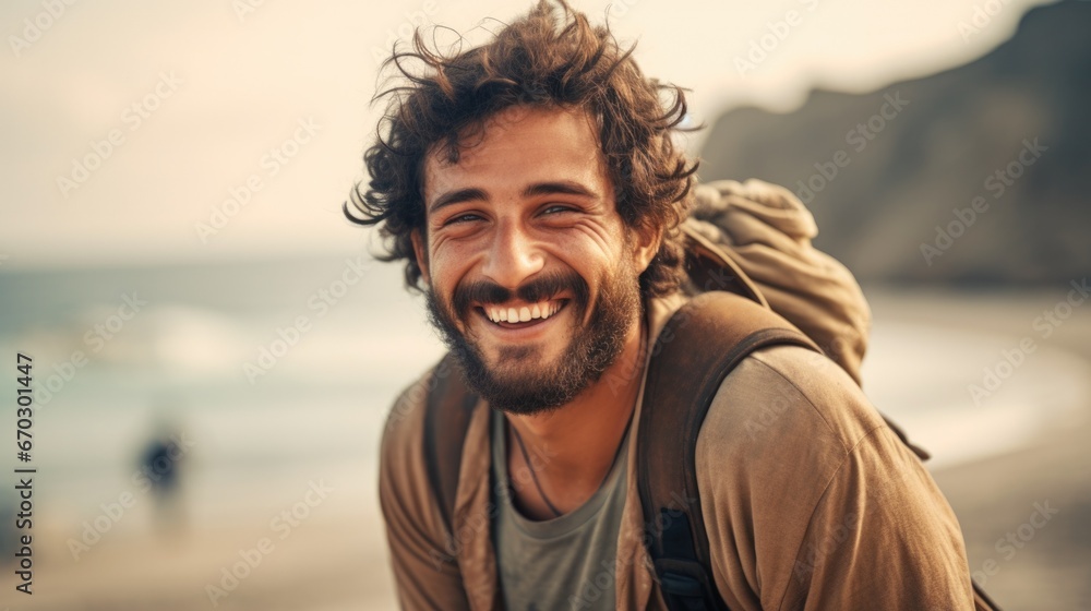 person expressing joy on a beach generative ai person expressing joy on a beach generative ai