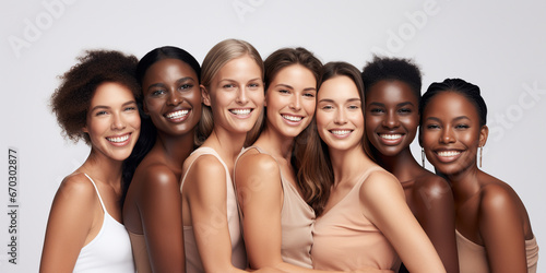 an Model photo where 7 diverse people of race. some young some old - Generative AI photo