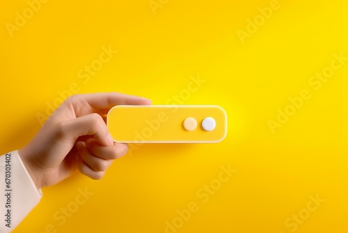 layout panoramic background yellow trendy icon button player media holding hand arrow business buttons computer design digital direction hold interface cyberspace modern motion picture