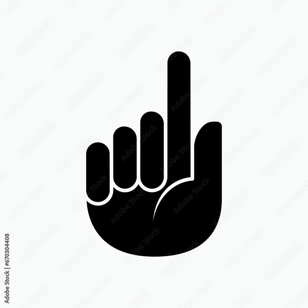 Hand Finger Icon. Number One, Top Position Symbol. Hand Finger Icon. Number One, Top Position Symbol.