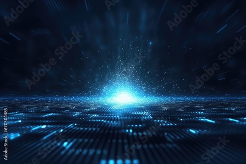 grids surfaces lines form particles depths deep areas light blue sparkling background gital dark abstract particle black science depth illustration three-dimensional glow digital futuristic