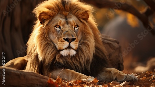 A close up of a lion in wild