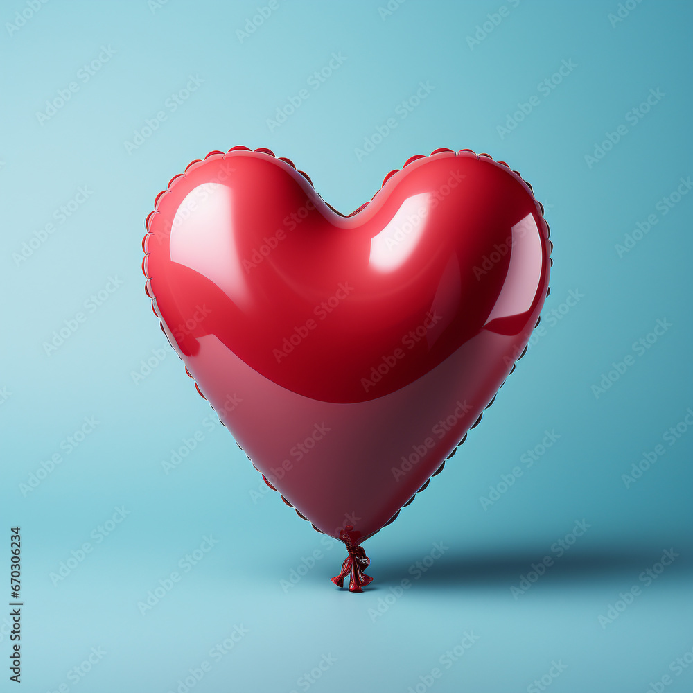 Party balloon in shape of a heart product shot  - Generative AI