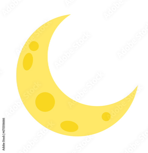 Cute crescent cartoon illustration design