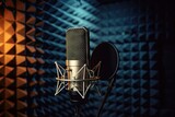 studio recording microphone professional modern broadcasting broadcast acoustic condenser media music editing composer sound show broadcaster absorption digital tube vocalist technology