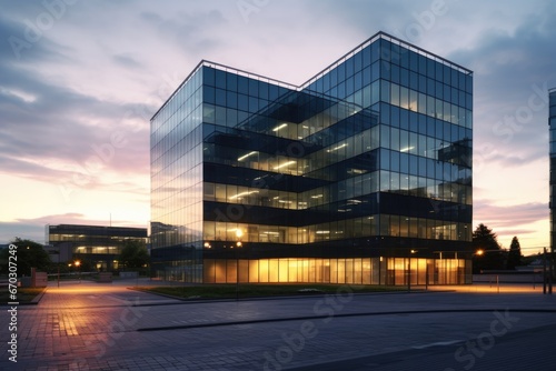 evening building office modern building office exterior evening modern business building szczecin poland editorial commercial business work background glasses architecture corporate