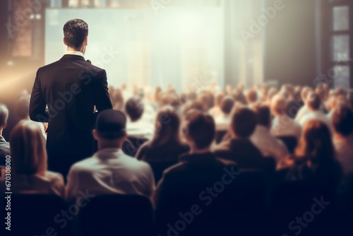 event conference business talk giving speaker lecture meeting businessman seminar education speech congress workshop man pitch startup hall businessperson academic symposium convention photo