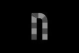 Logo N Letter monogram parallel lines shapes, Alphabet Design Template.