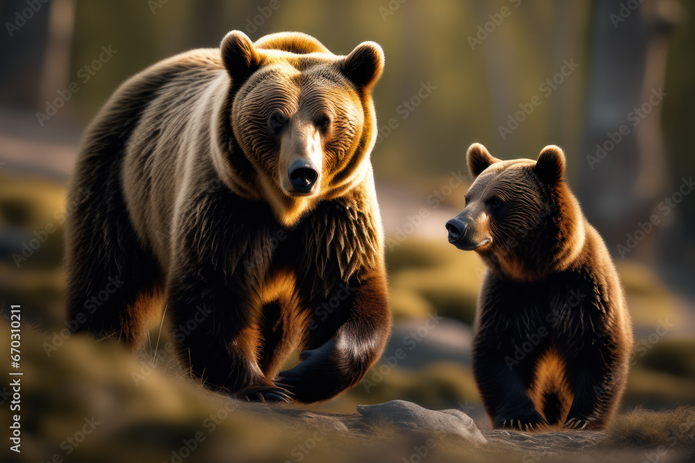 wildlife photography of brown bears