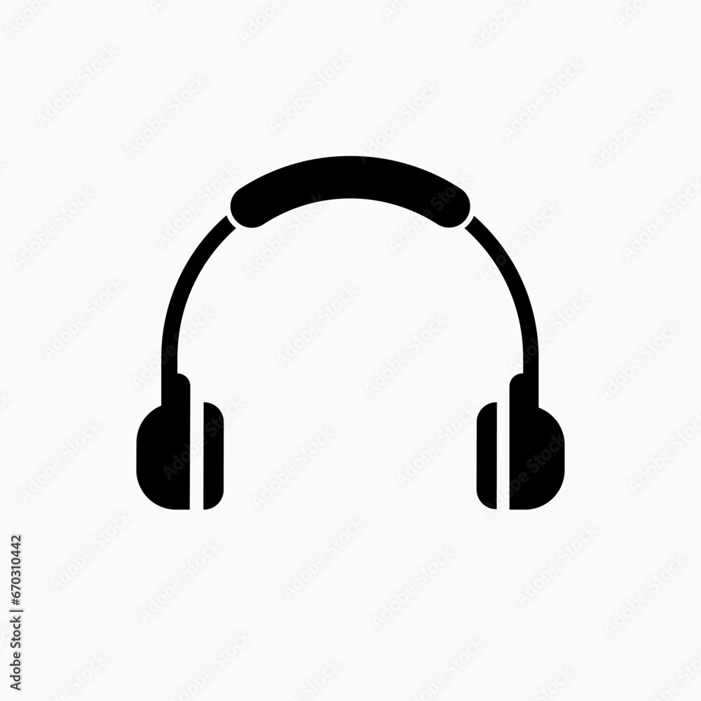 Headphone Icon. Hearing Equipment Symbol - Vector. Headphone Icon. Hearing Equipment Symbol - Vector.