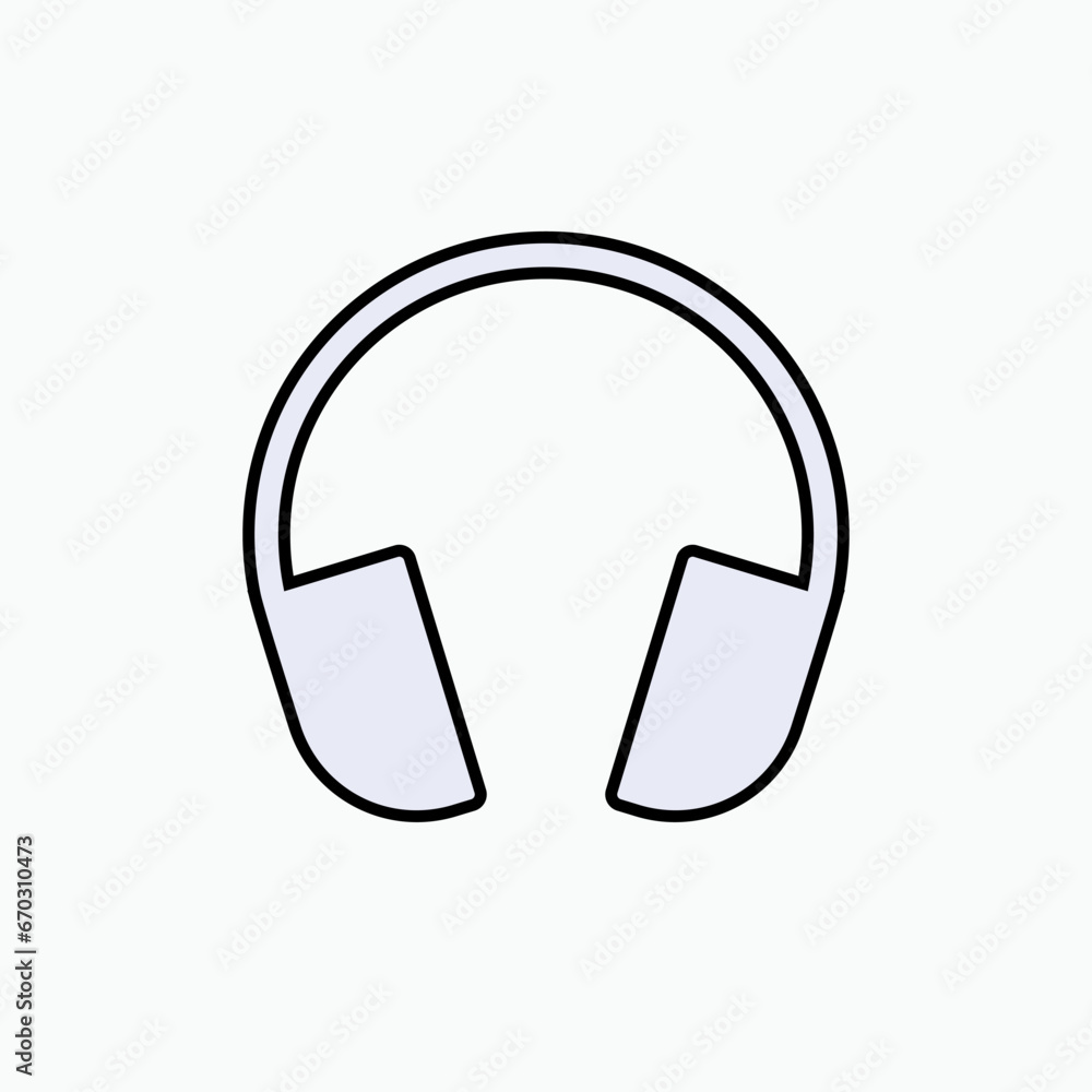 Headphone Icon. Hearing Equipment Symbol - Vector. Headphone Icon. Hearing Equipment Symbol - Vector.