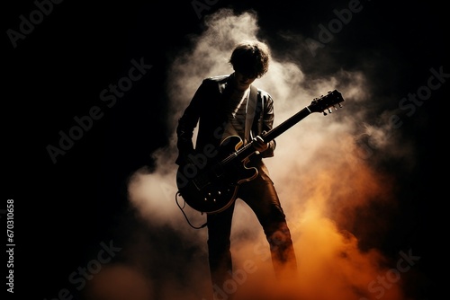 smoke great guitar electric large playing guitarist the concert rock stage singer live music show musical musician sound star event entertainment nightlife performance band