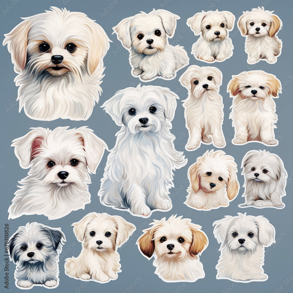 Morkie Puppy Sticker Set Morkie Puppy Sticker Set