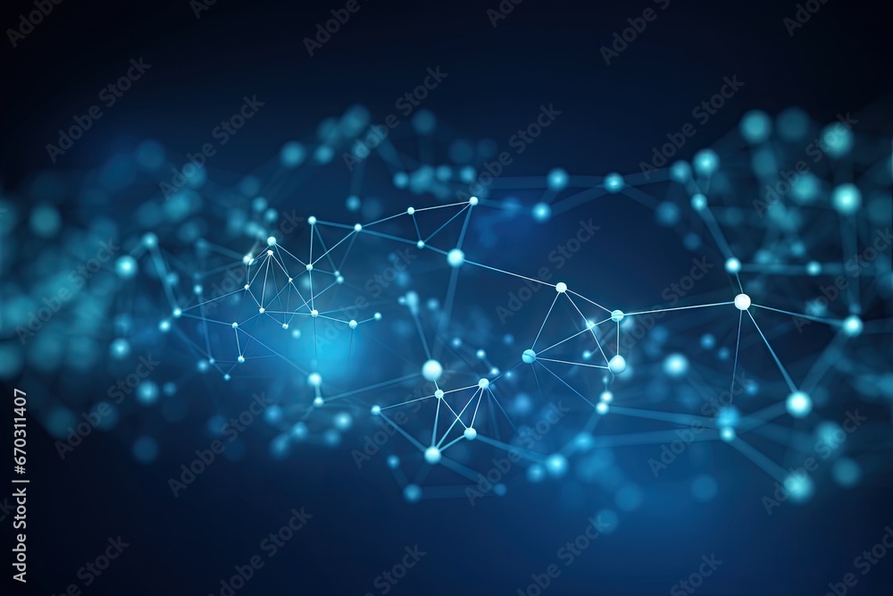 Fototapeta premium rendering 3d background blue connection network gital abstract global pattern technology future digital texture polygonal polygon geometric futuristic illustration wallpaper connect dot