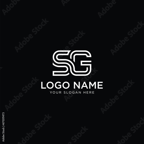 initial letter SG logo design template modern minimalistic stock vector