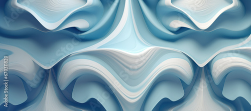 blue cream color motif pattern wave 10