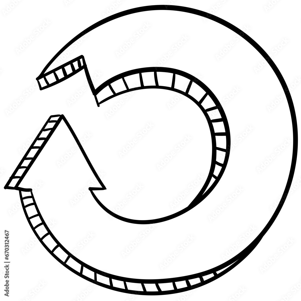 Fototapeta premium Rounded Circle arrow Hand Draw Arrow 2D Illustrations