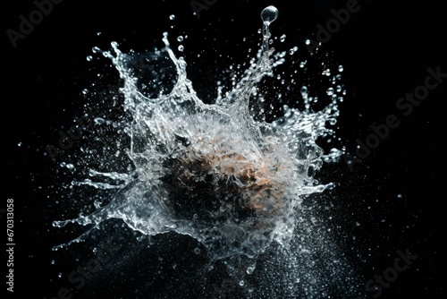 The image shows splashing water. Generative AI