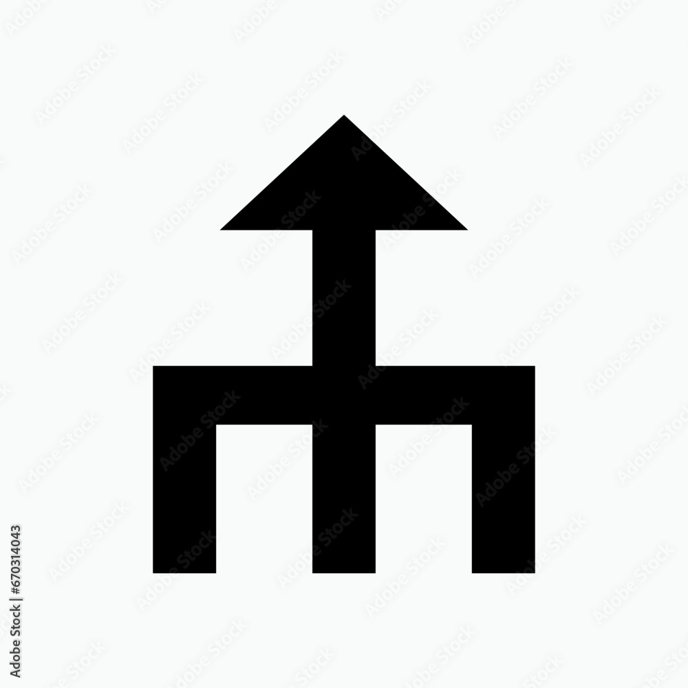 Obraz premium Indicator, Directional Icon. Arrow, Merged Symbol.